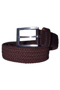 AXNY Brown Kid's Solid Braided Belt