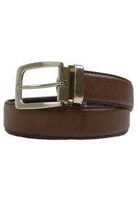 AXNY Brown Kid's Textured Leather Belt