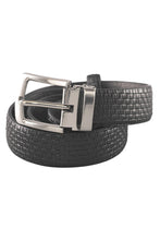 AXNY Grey Kid's Basketweave Leather Belt