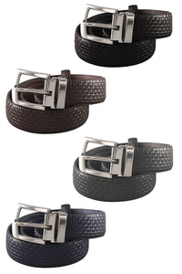 AXNY Kid's Basketweave Leather Belt