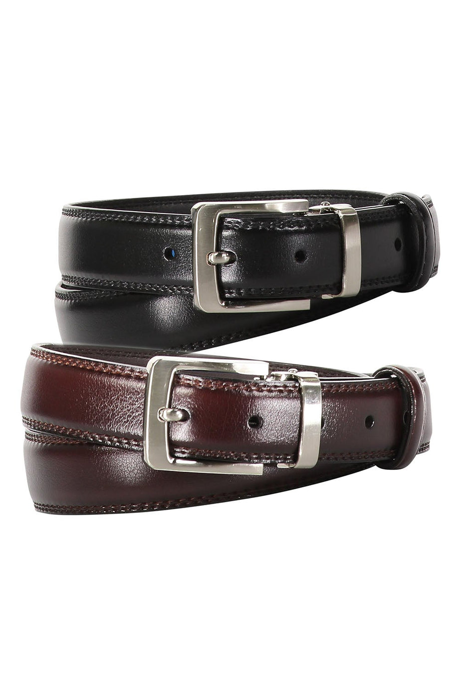 AXNY Kid's Solid Stitched Leather Belt