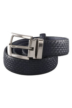 AXNY Navy Kid's Basketweave Leather Belt