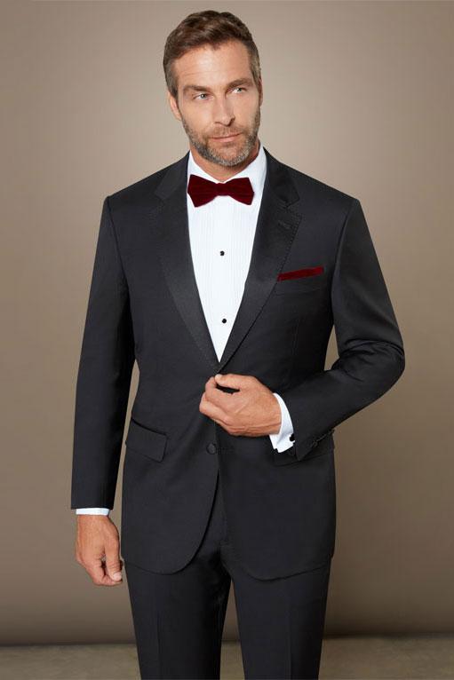 Baroni "Messina" Black 2-Button Notch Tuxedo