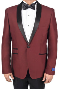 Berragamo "Soho Madison" Burgundy 1-Button Shawl Tuxedo