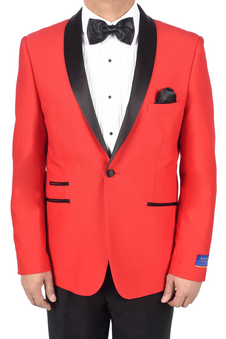 Berragamo "Soho Madison" Red 1-Button Shawl Tuxedo