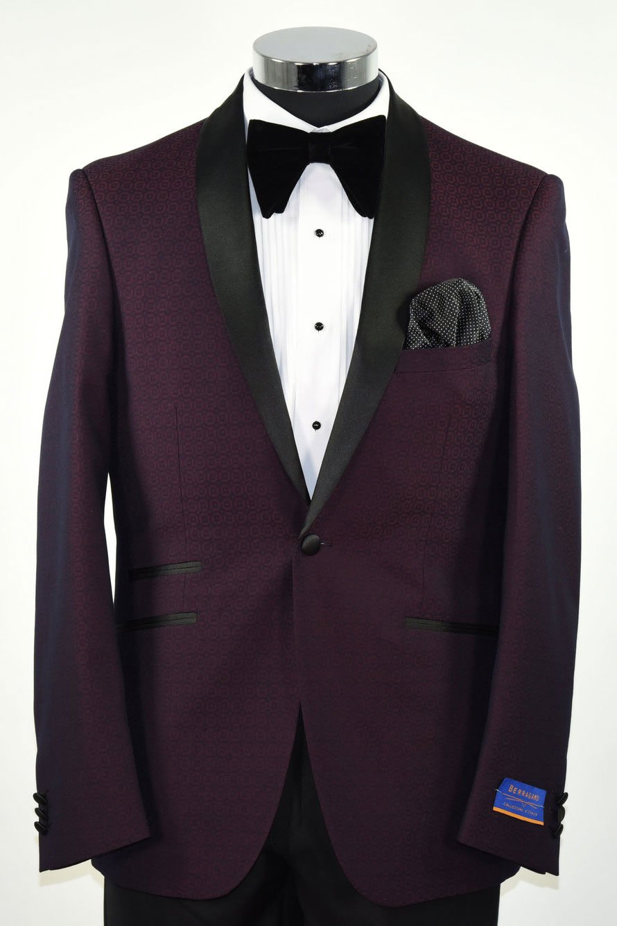 Berragamo "Turin" Burgundy 1-Button Shawl Tuxedo