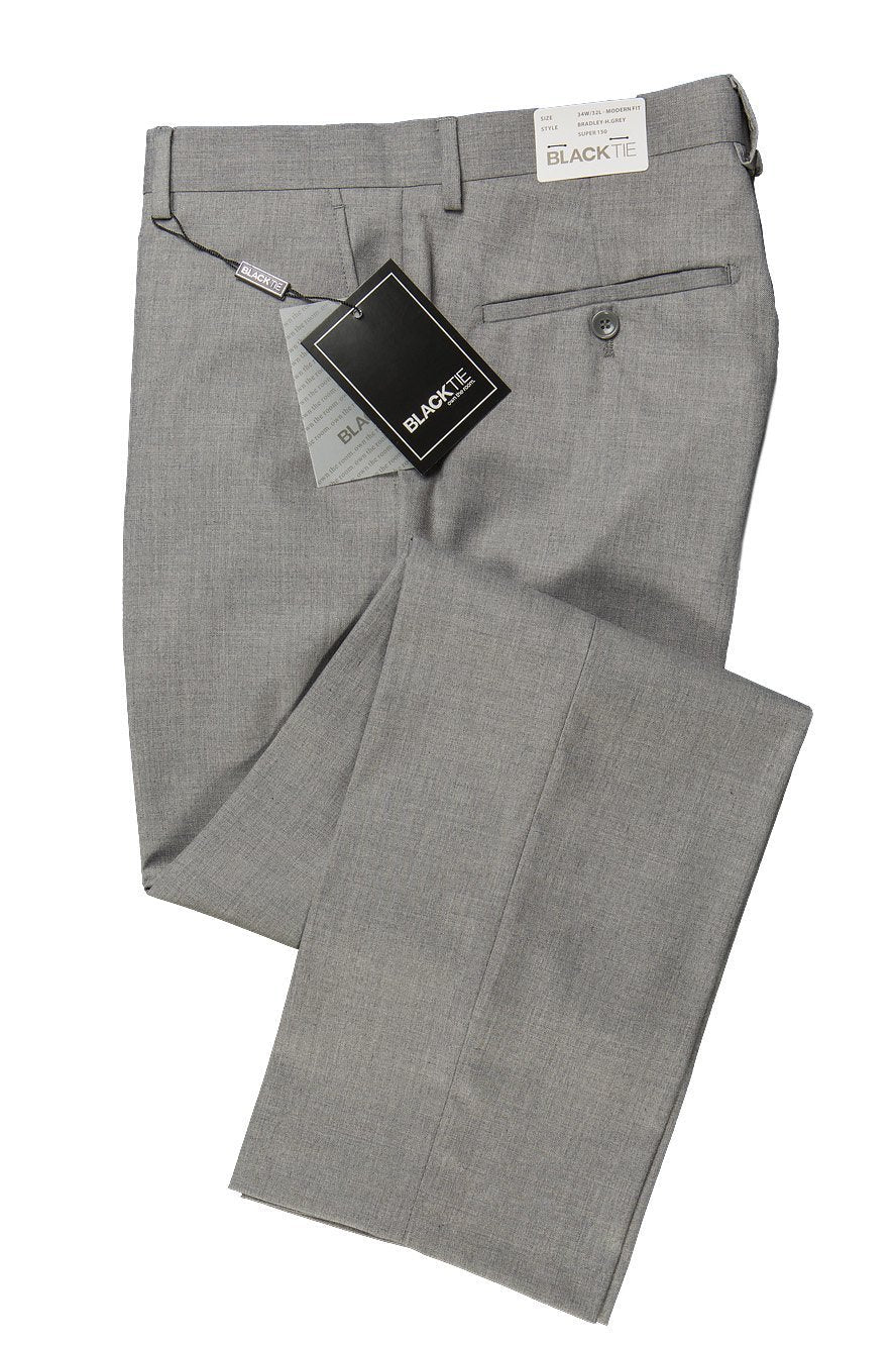 BLACKTIE "Bradley" Heather Grey Luxury Wool Blend Suit Pants