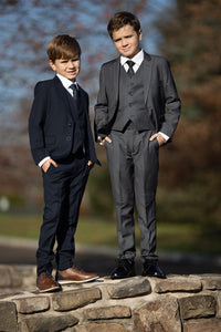 BLACKTIE "Premium" Kids Midnight Navy 5-Piece Wool Blend Suit