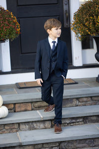 BLACKTIE "Premium" Kids Midnight Navy 5-Piece Wool Blend Suit