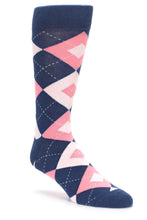 Bold Socks Flamingo Navy Bold Argyle Socks