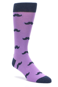 Bold Socks Wisteria Navy Bold Mustache Socks