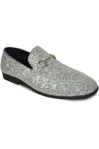 comfortable silver dress shoes Bravo Glitter Silver Shoes 16 Medium (D)