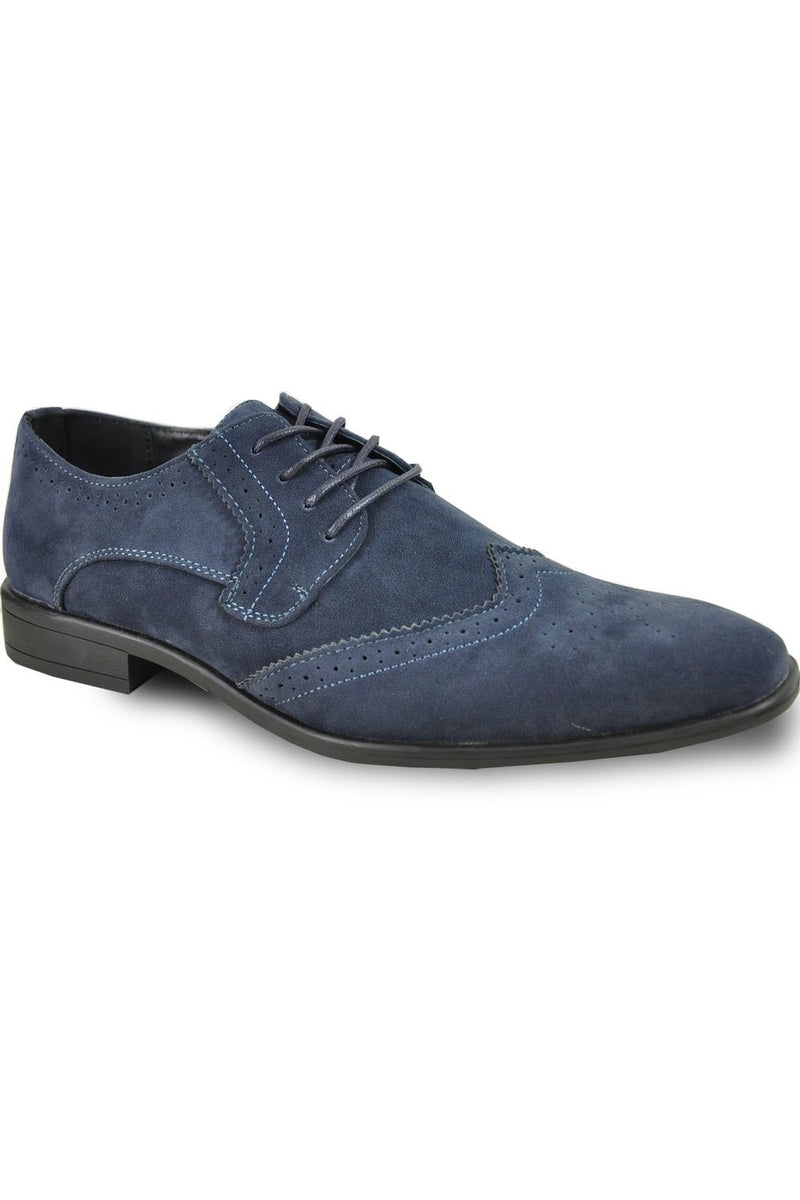 "King" Blue Suede Tuxedo Shoes
