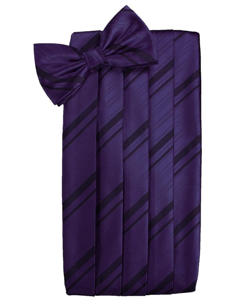 Cardi Amethyst Striped Satin Cummerbund