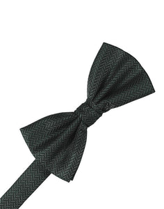 Asphalt Herringbone Bow Tie