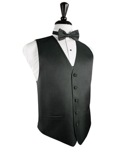 Asphalt Herringbone Tuxedo Vest