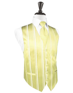 Banana Striped Satin Tuxedo Vest