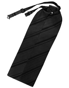 Cardi Black Striped Satin Ascot