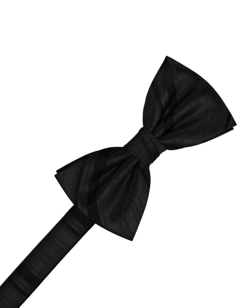 Cardi Black Striped Satin Kids Bow Tie