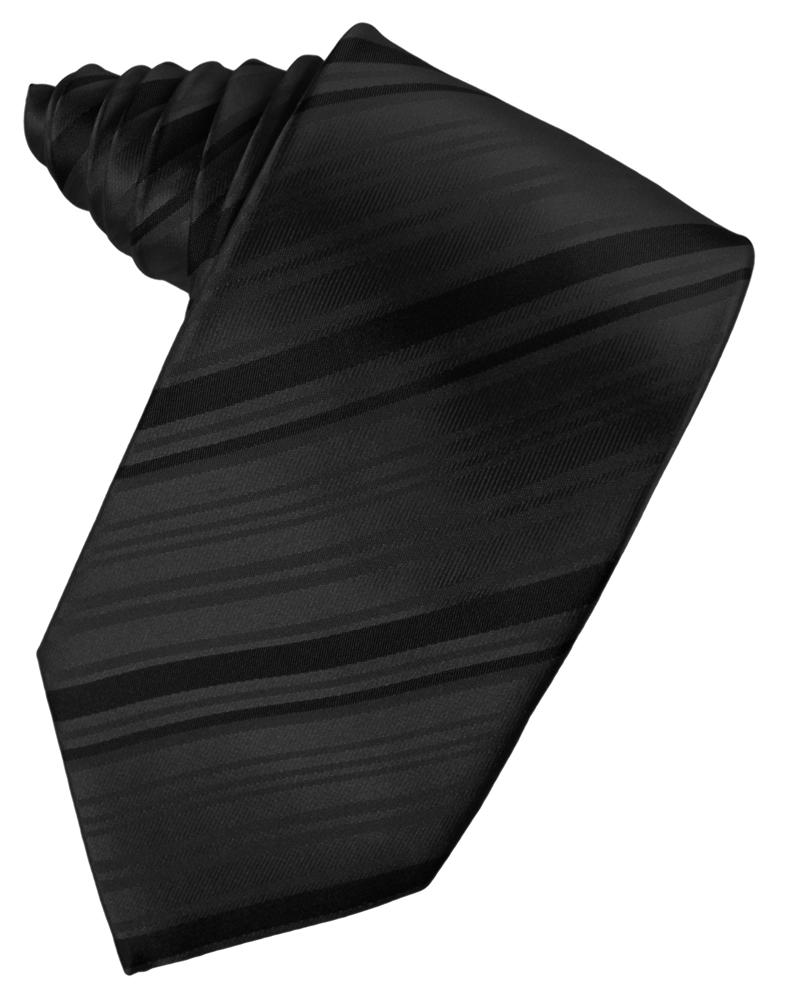Cardi Black Striped Silk Necktie