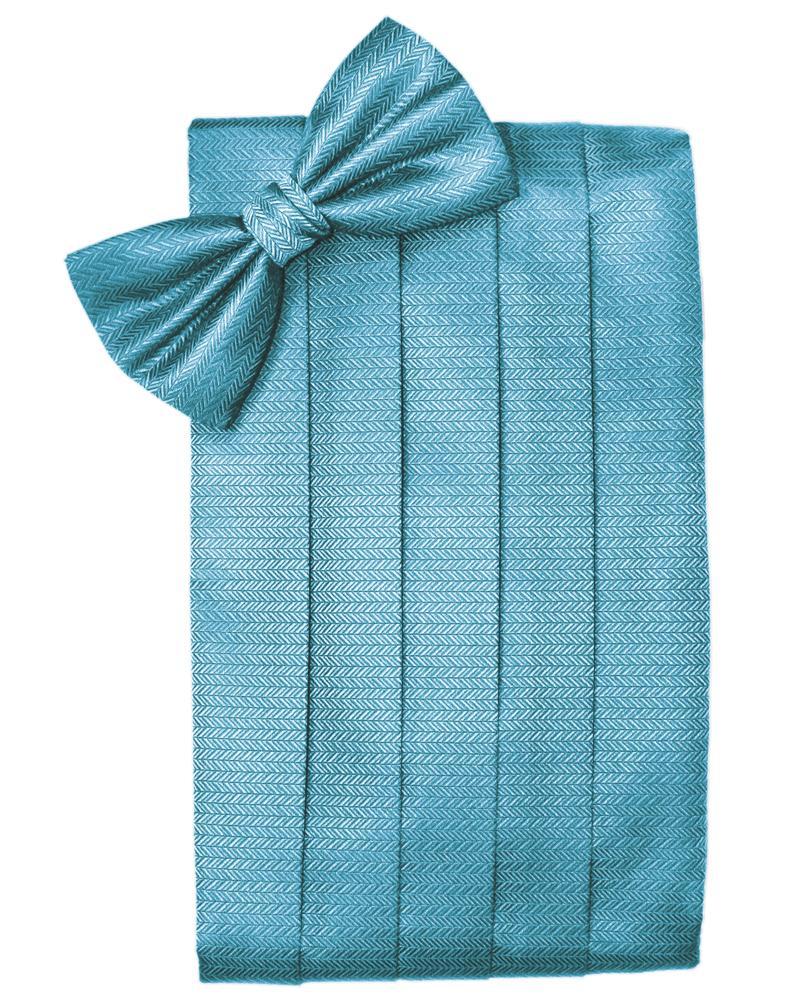 Blue Ice Herringbone Cummerbund