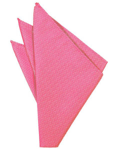 Cardi Bubblegum Herringbone Pocket Square