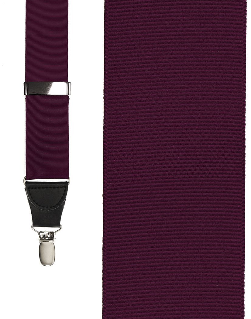 Cardi "Burgundy Grosgraine Ribbon" Suspenders