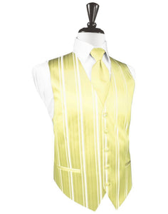 Canary Striped Satin Tuxedo Vest