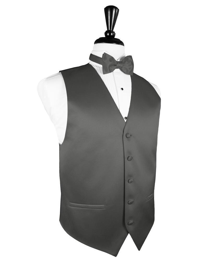 Charcoal Luxury Satin Tuxedo Vest