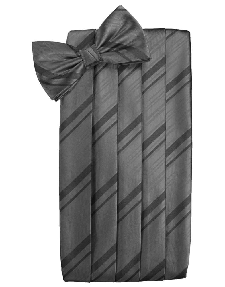 Cardi Charcoal Striped Satin Cummerbund