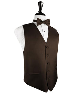 Chocolate Herringbone Tuxedo Vest
