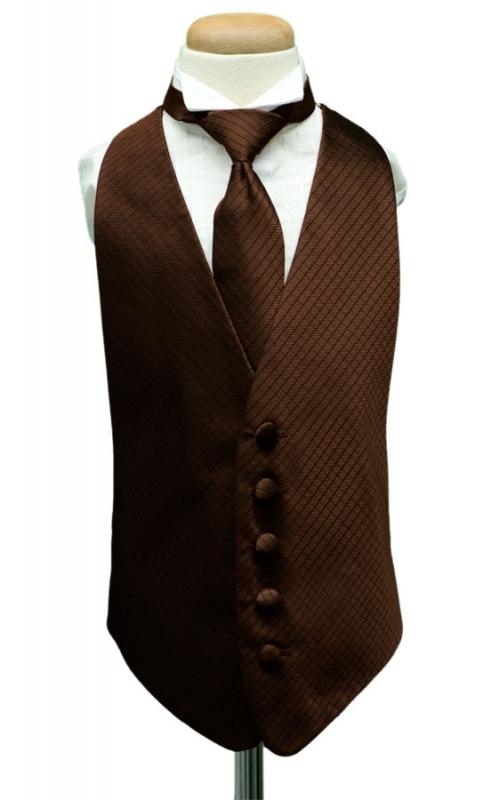 Cardi Chocolate Palermo Kids Tuxedo Vest