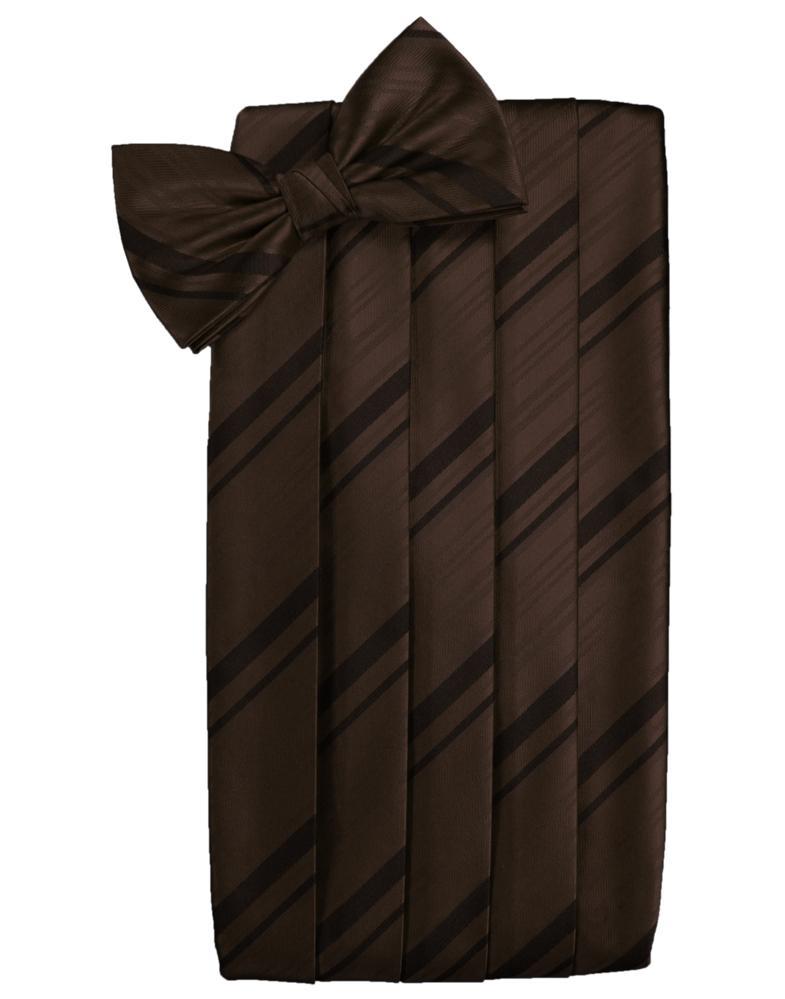 Cardi Chocolate Striped Satin Cummerbund