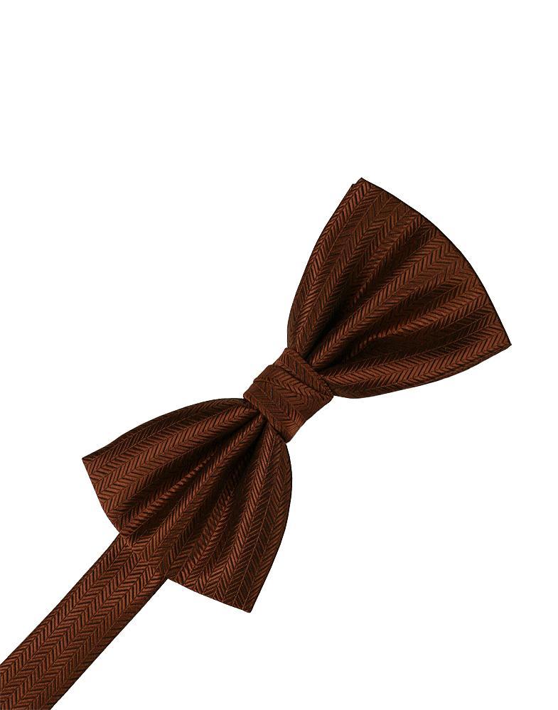 Cinnamon Herringbone Bow Tie