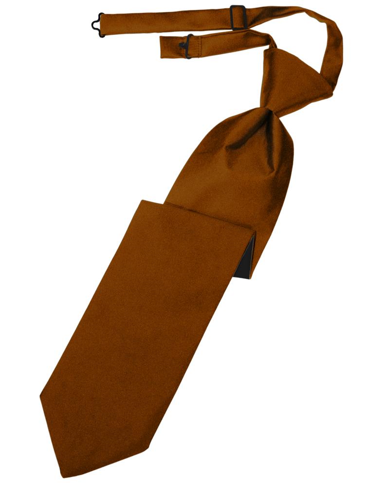 Cardi Cognac Luxury Satin Kids Necktie