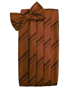 Cardi Cognac Striped Satin Cummerbund