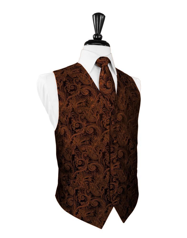 Cognac Tapestry Tuxedo Vest