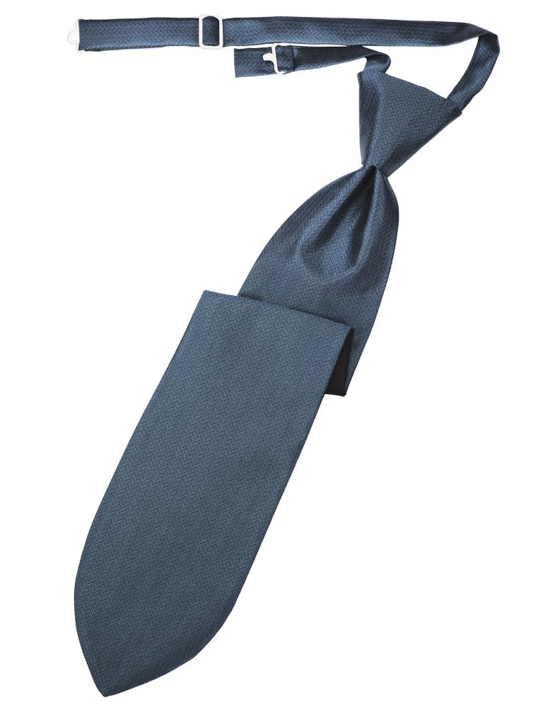 Cardi Desert Blue Herringbone Kids Necktie