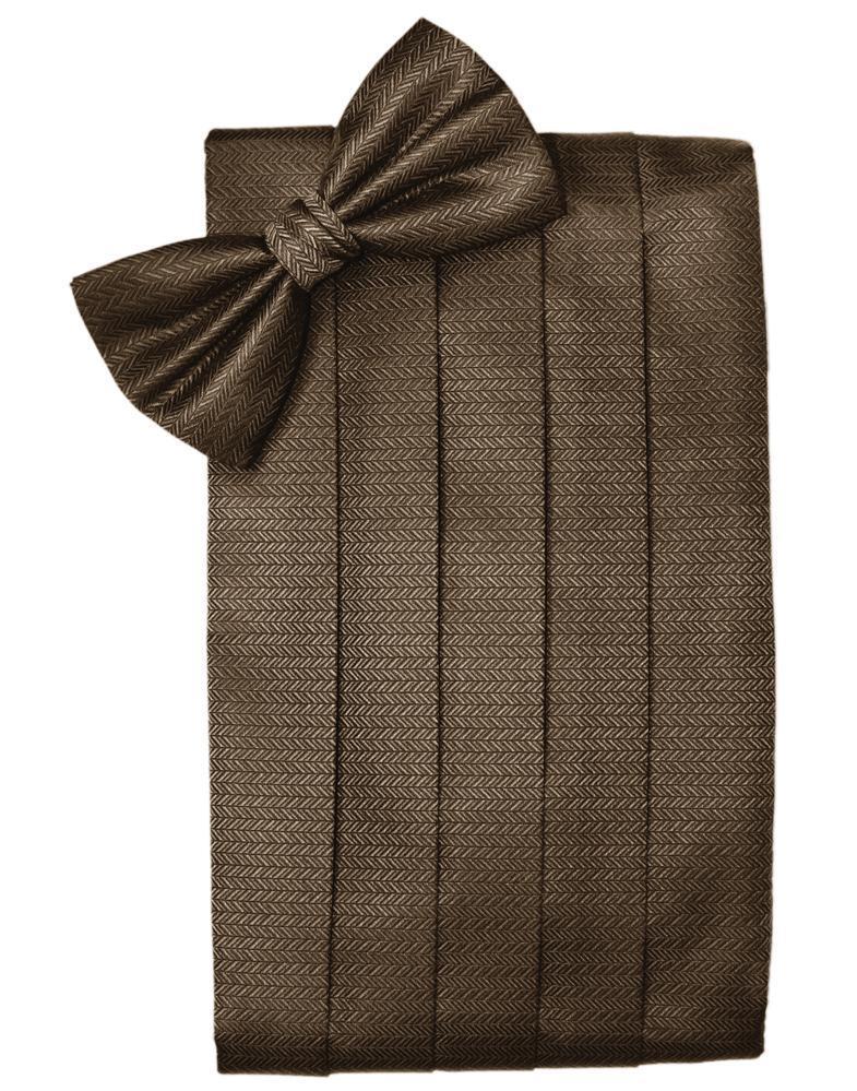 Espresso Herringbone Cummerbund