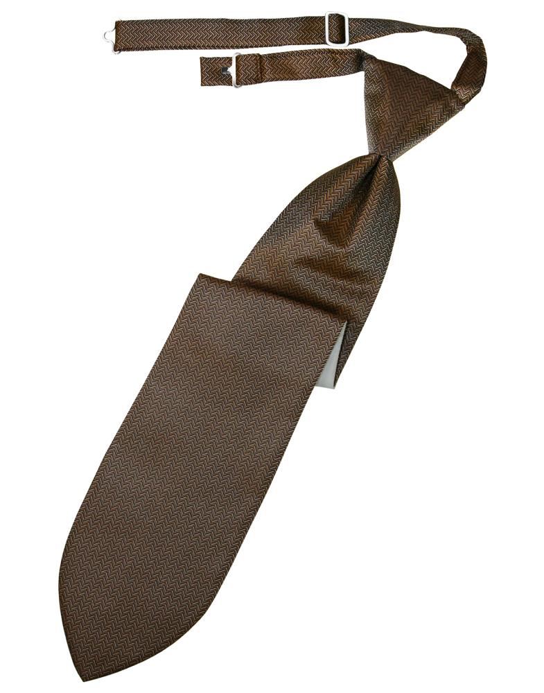 Cardi Espresso Herringbone Kids Necktie