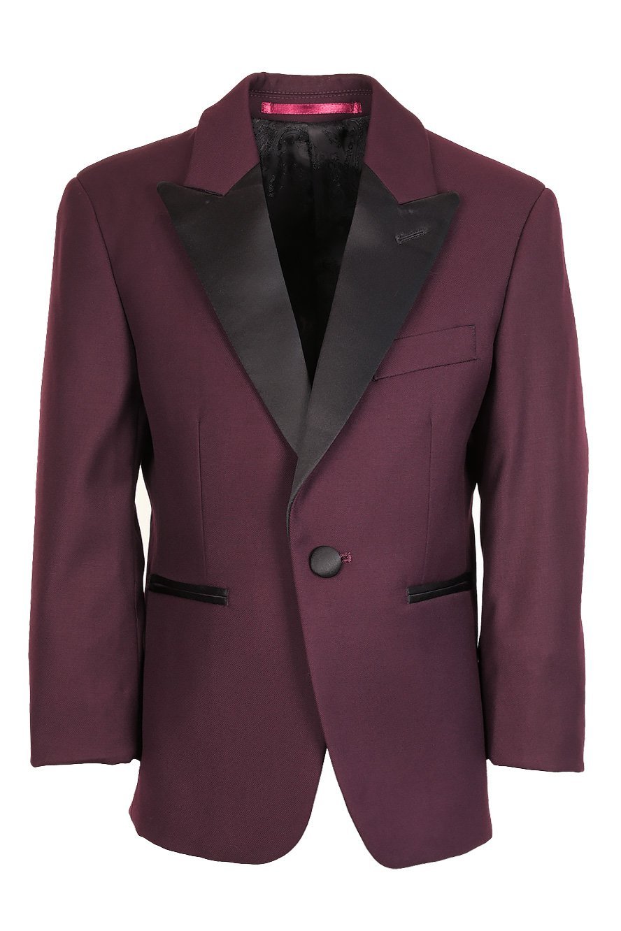 Cardi "Fitzgerald" Kids Plum Tuxedo Jacket (Separates)