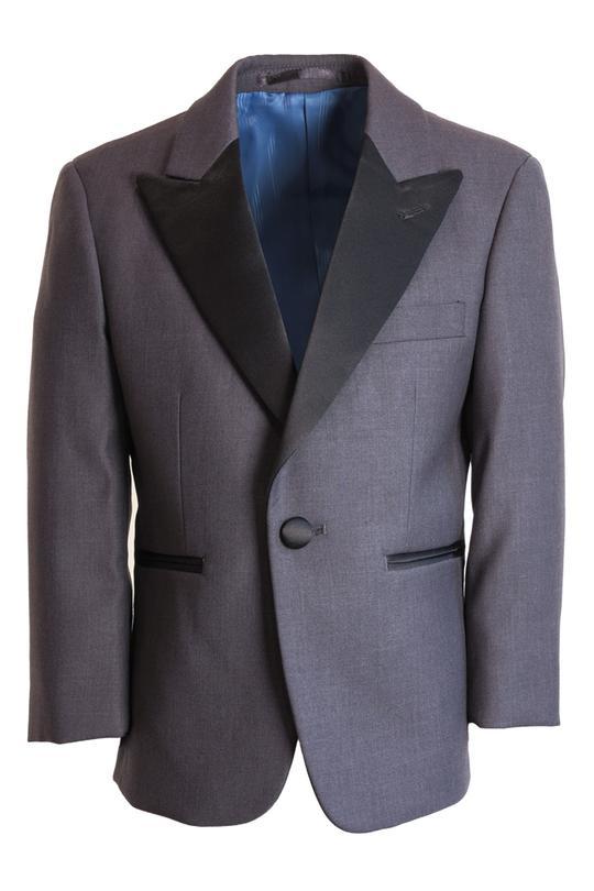 Cardi "Fitzgerald" Kids Steel Grey Tuxedo Jacket (Separates)