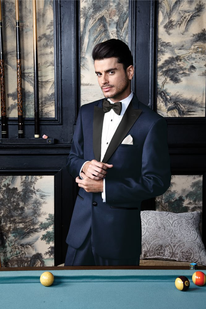 Navy tuxedo jacket clearance with black pants