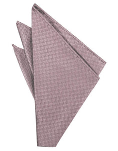 Cardi Frosty Pink Herringbone Pocket Square