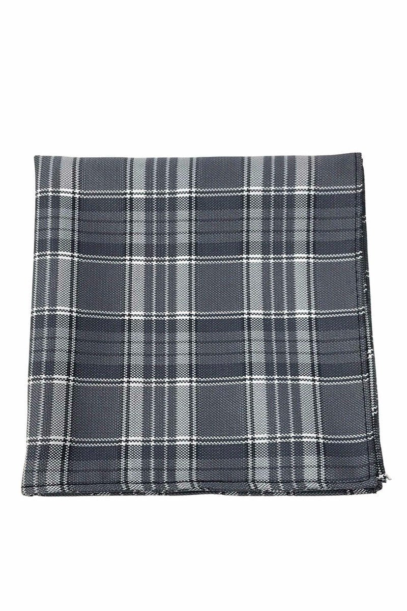 Cardi Grey Madison Plaid Pocket Square