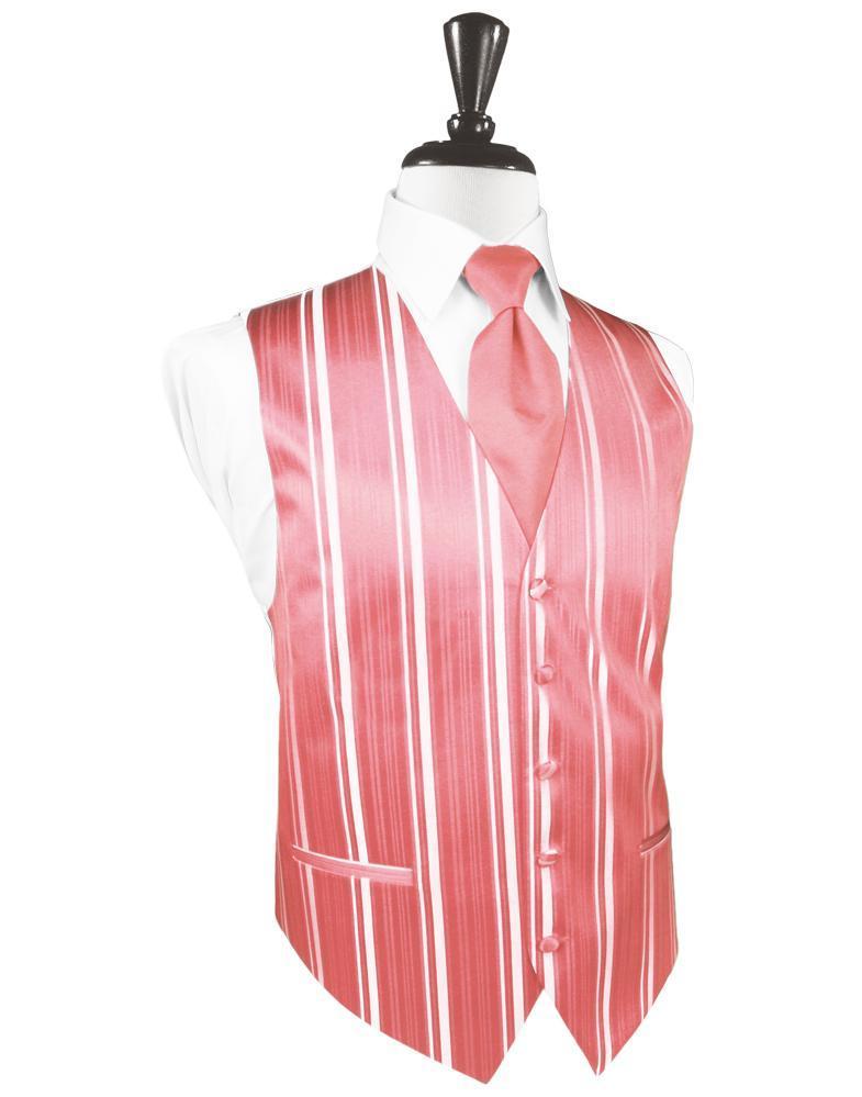 Guava Striped Satin Tuxedo Vest Guava Striped Satin Tuxedo Vest