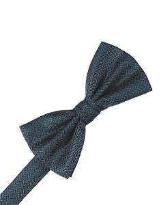 Haze Blue Herringbone Bow Tie