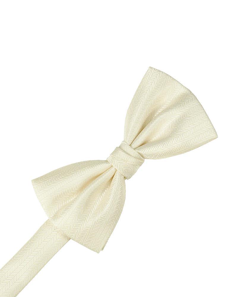 Ivory Herringbone Bow Tie