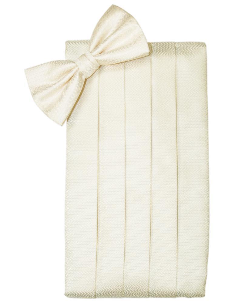 Ivory Herringbone Cummerbund