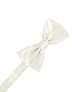 Cardi Ivory Striped Satin Kids Bow Tie